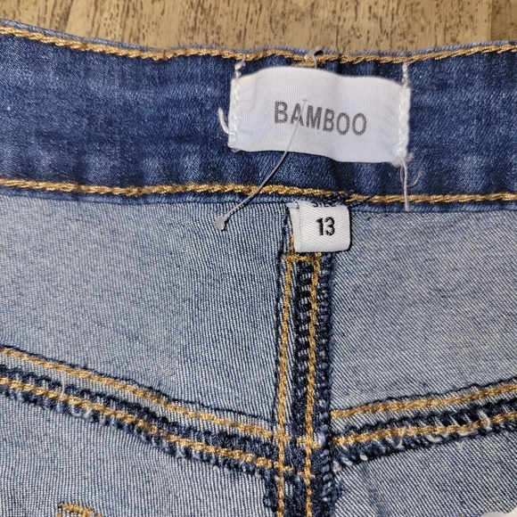 BAMBOO DEMIN SUPER SOFT FLARE STRETCH split hem size Juniors 13 - Picture 4 of 9
